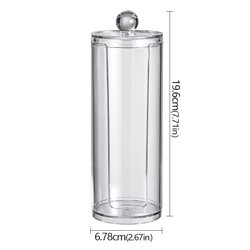 boîtes rangement cosmétiques réutilisables transparentes couvercle sphérique moderne minimaliste coton tige disques coton tampons