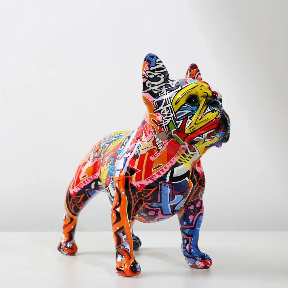 Ornement résine bouledogue français design moderne