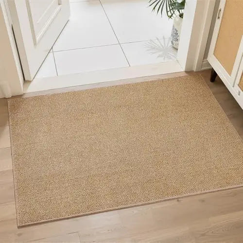 tapis moderne minimaliste gris beige antidérapant résistant corrosion solide polyestère durable chambre