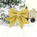 Nœud papillon de Noël décoratif jaune fluo pour intérieur et extérieur
