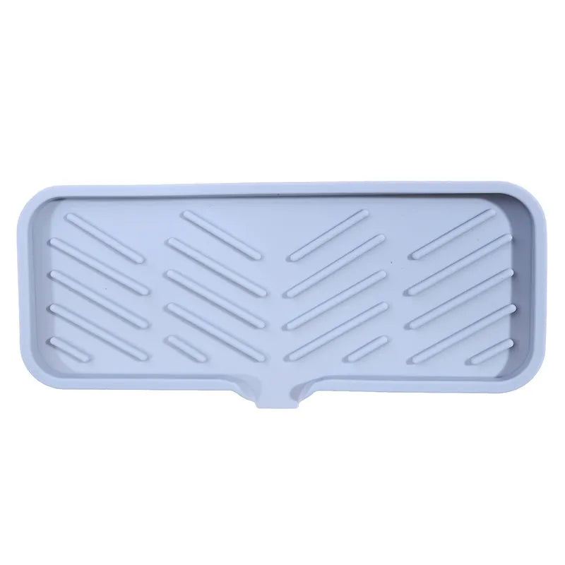 support savon silicone self draining moderne gris vert blanc rayures horizontales