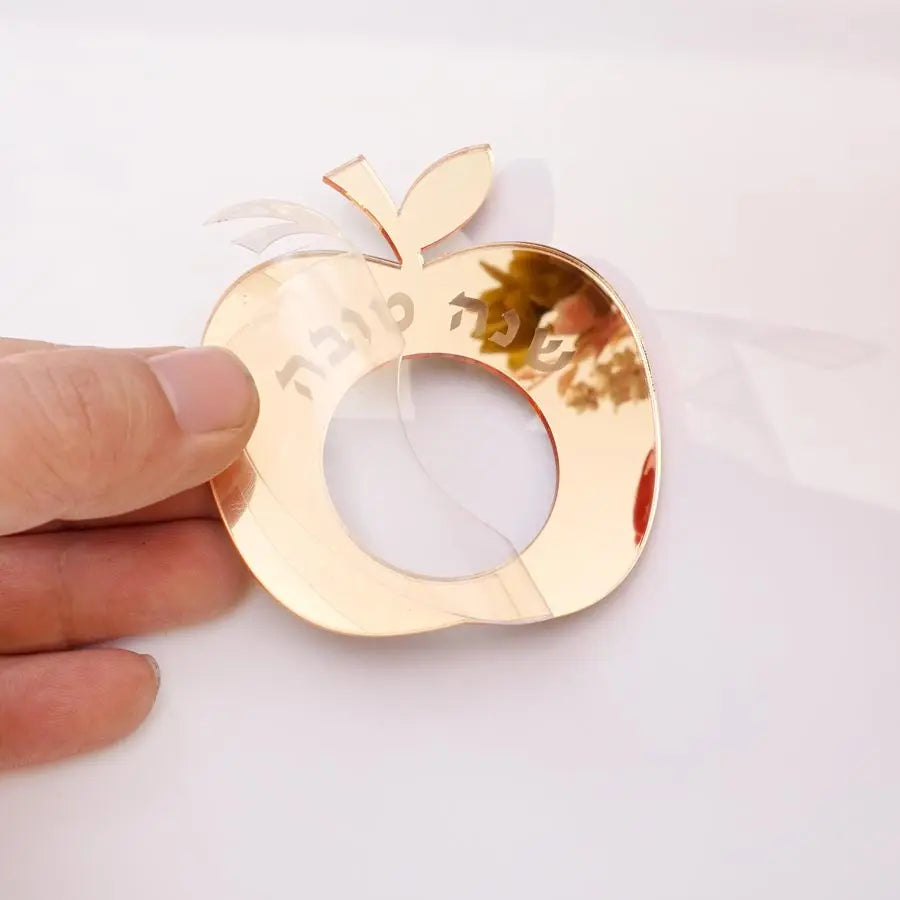 porte serviettes pomme or rose argenté miroir moderne décoration table événement cadeau festive