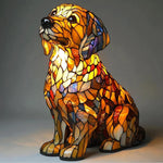 lampe poser animal multicolore mosaïque verre art deco base solide