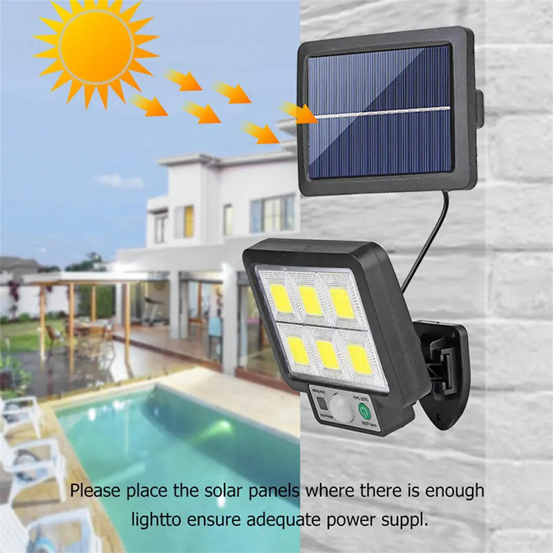 lampe solaire led extérieure détecteur mouvement ip65 moderne noir clips télécommande