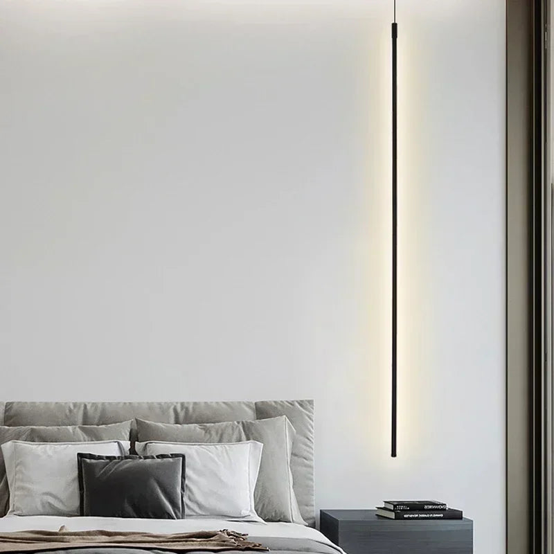 lampe suspension moderne noire rectangulaire minimaliste luminaire salon chambre métal aluminium intérieur