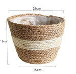 paniers tissés paille rustique boho chic intérieur extérieur stockage fleurs verte naturel