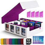 boîte rangement cartes collection 3000 capacités aimants 12 pochettes noir rouge moderne