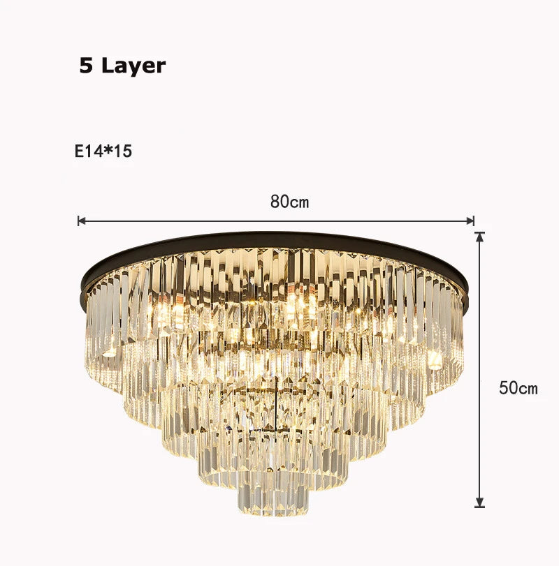 lustre moderne élégant doré transparent prismes géométriques câble led chambre salle mangerhôtel