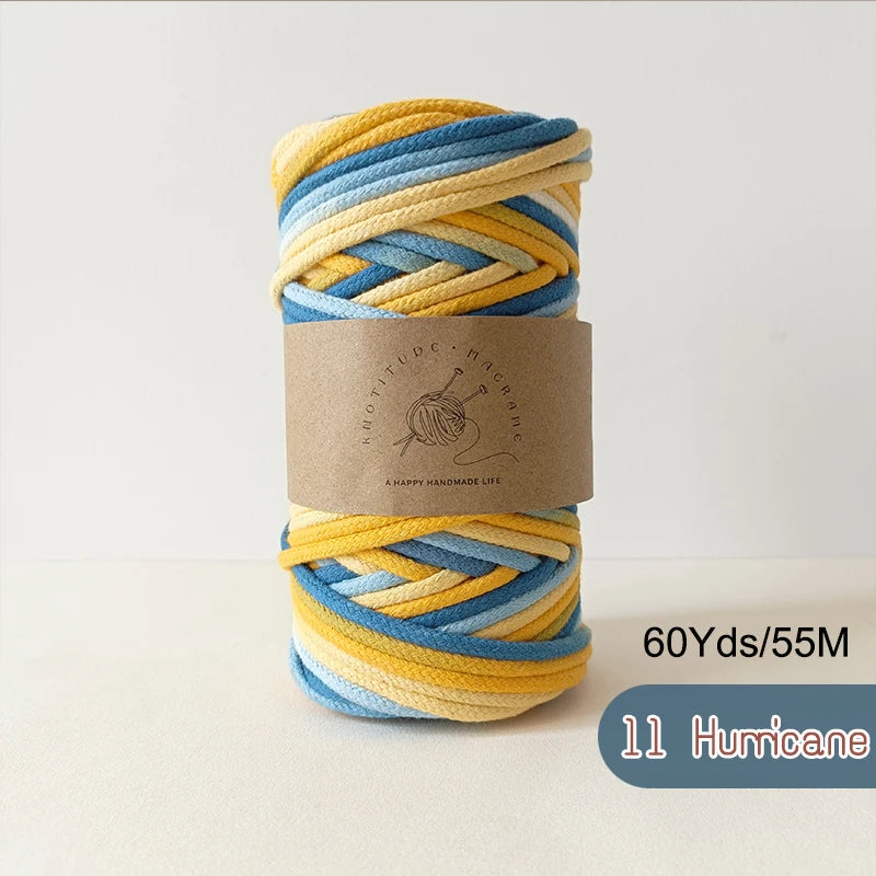 corde tressée macramé pastel haute ténacité 100% coton créative boucle métallique écologique artisanale