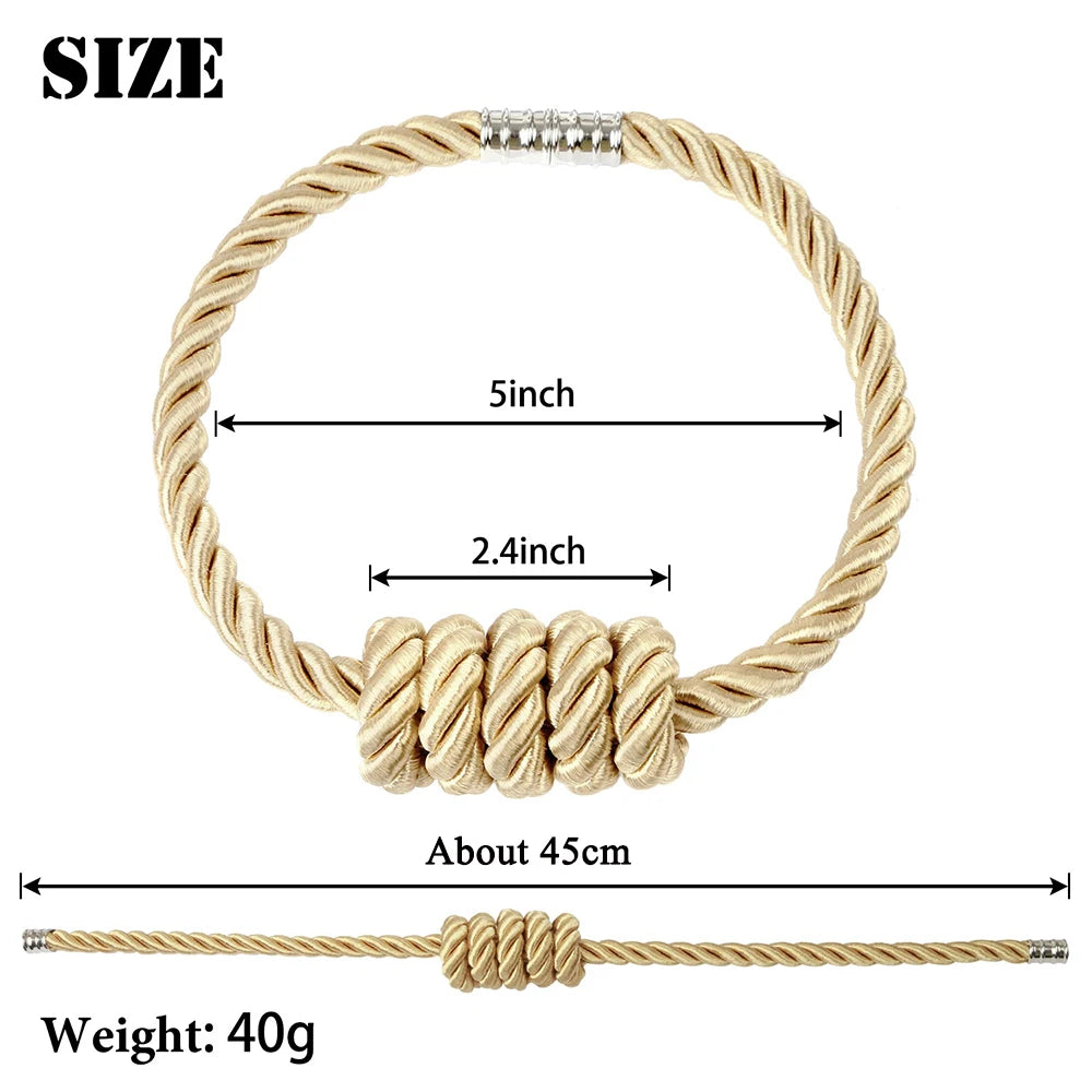 corde rideaux moderne boucle magnétique beige noir argent facile decorationintérieur