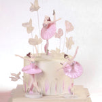 décorations gâteau ballet danseuses plumes papillons couronne dorée anniversaire fête enfants