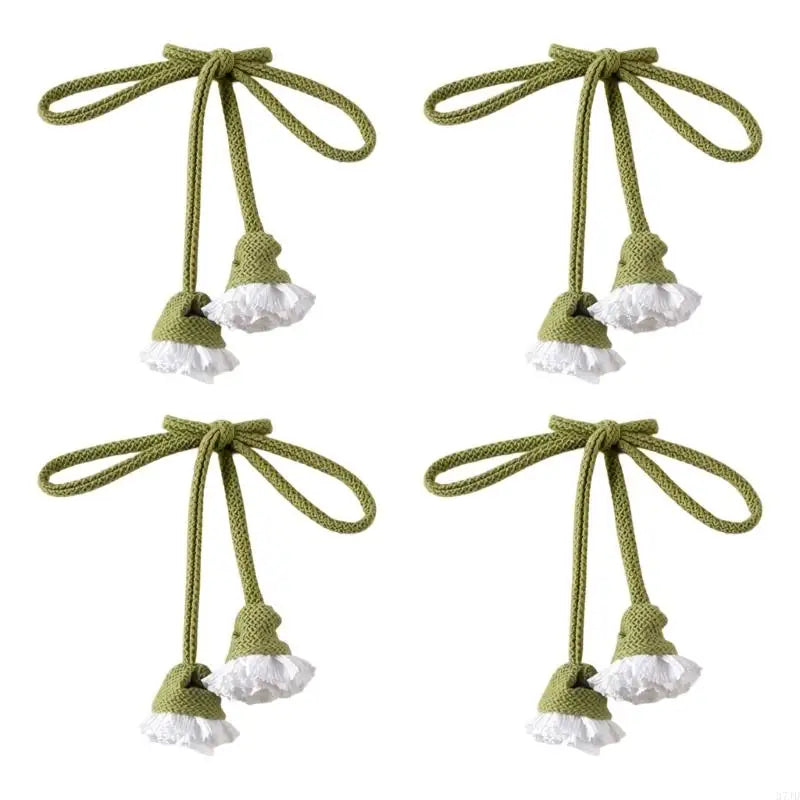 rubans rideaux modernes vert olive rose pâle gris clair franges tissu opaque