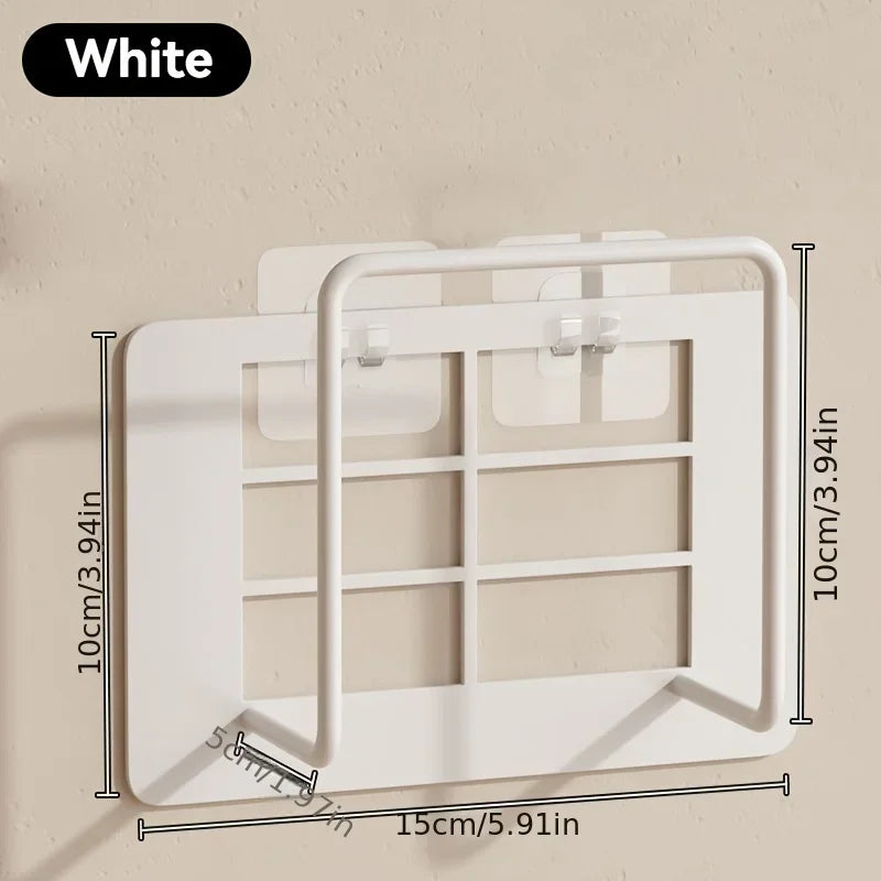 support mural blanc minimaliste routeur wifi multiprise adhésif étagère rangement métal lisse