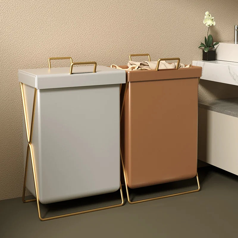 panier linge pliable orange gris bleu marine moderne pu doré tissuintérieur respectueuxenvironnement
