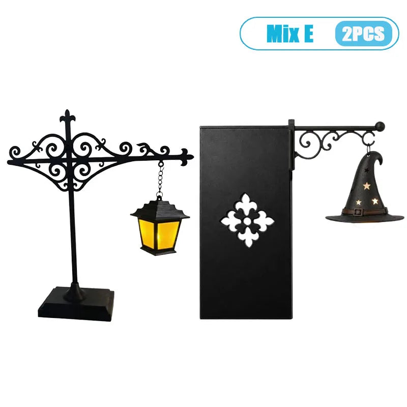 support livre lampe intégrée vintage art nouveau motifs floraux noir suspension led lecture decoration