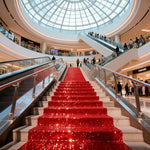 tapis rouge brillant pailleté moderne couleur rouge vif occasion cérémonie mariage noël glamour événement