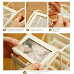 Cadre photo grande roue bronze floral vintage 12 photos rotatif transparent distressé
