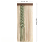 rideau corde motif feuilles moderne beige vert clair artisanal opacité