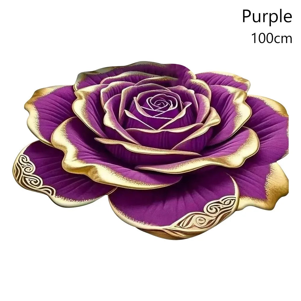 tapis 3d fleurs polyester moderne bleu jaune marron rose violet anti dérapant salon chambre