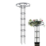 support plante grimpante métal noir structure circulaire annneau horizontal moderne jardin 150cm