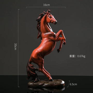 statuette cheval résine blanc noir rouge réaliste brillante décoration classique sculpturalSTONEBASE
