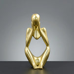 statuettes decoratives abstraites modernes or resine lisses minimaliste ornement maison