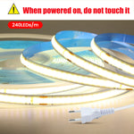 ruban led cob 240 led blanc 3000k 4000k moderne adhésif double face tape couteau