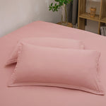 taies d'oreiller simples coton polyester 48x74cm gris roseclair unis opaques lit maison