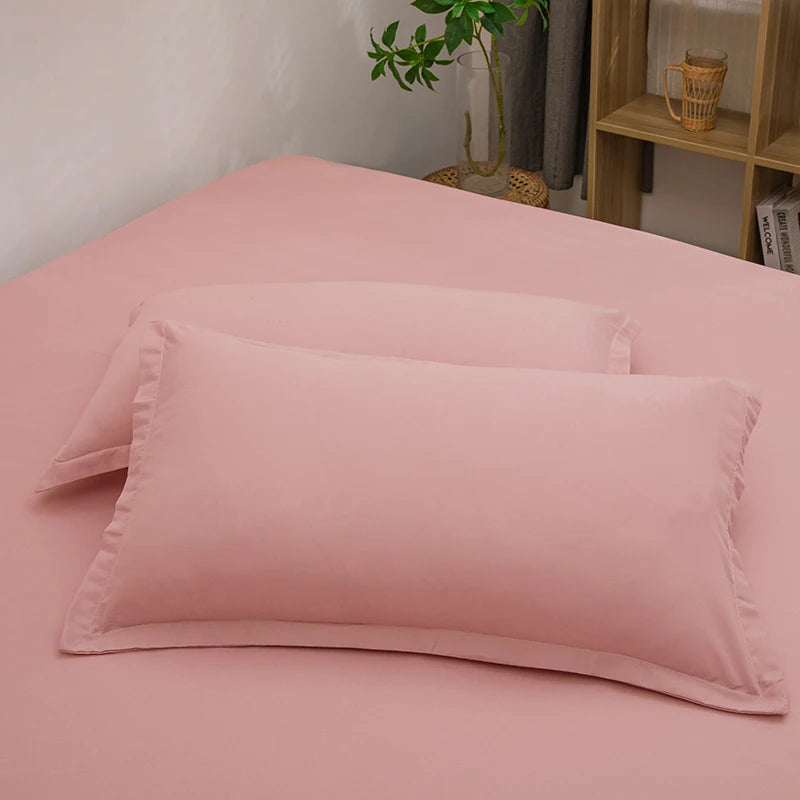 taies d'oreiller simples coton polyester 48x74cm gris roseclair unis opaques lit maison
