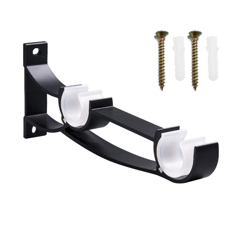 Support tringle à rideau double blanc montage supérieur pour décoration intérieure