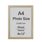 cadre photo bois naturel classique noir marron gris clair a4 maison décoration 21x29.7cm