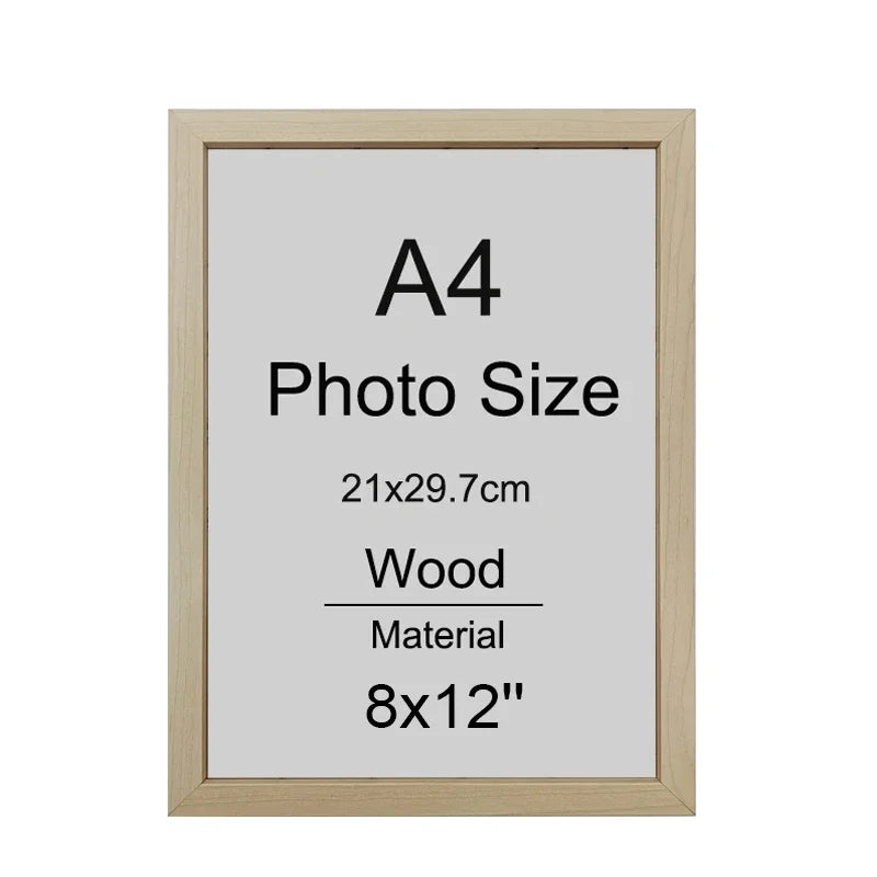 cadre photo bois naturel classique noir marron gris clair a4 maison décoration 21x29.7cm