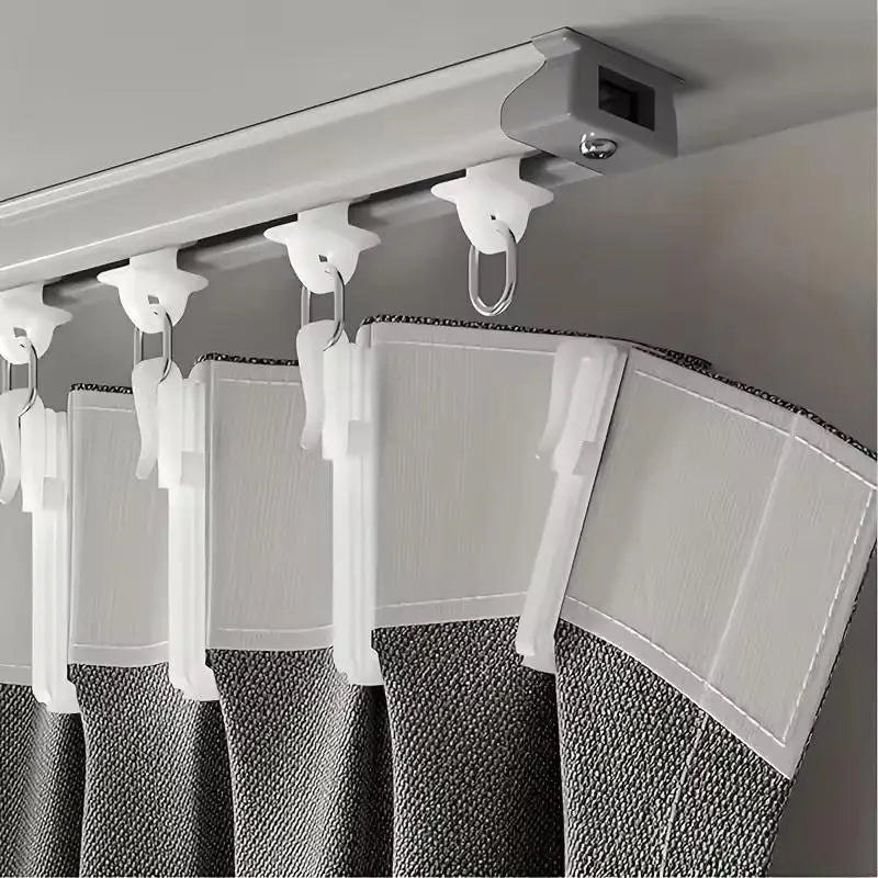 crochets rideau blancs opaques coton lisses modernes réglables pack 50pcs maison