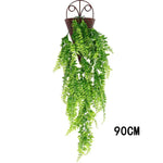 plantes artificielles cascade vert feuilles dentelées décoration naturelle suspensions osierextérieur accrochées 90cm