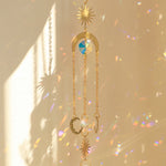 décoration murale boho or transparent lune soleil étoiles cristal extérieur jardin