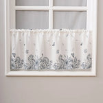 rideau floral papillon polyester semi transparent romantique naturel cuisine blanc violet vert rose bleu