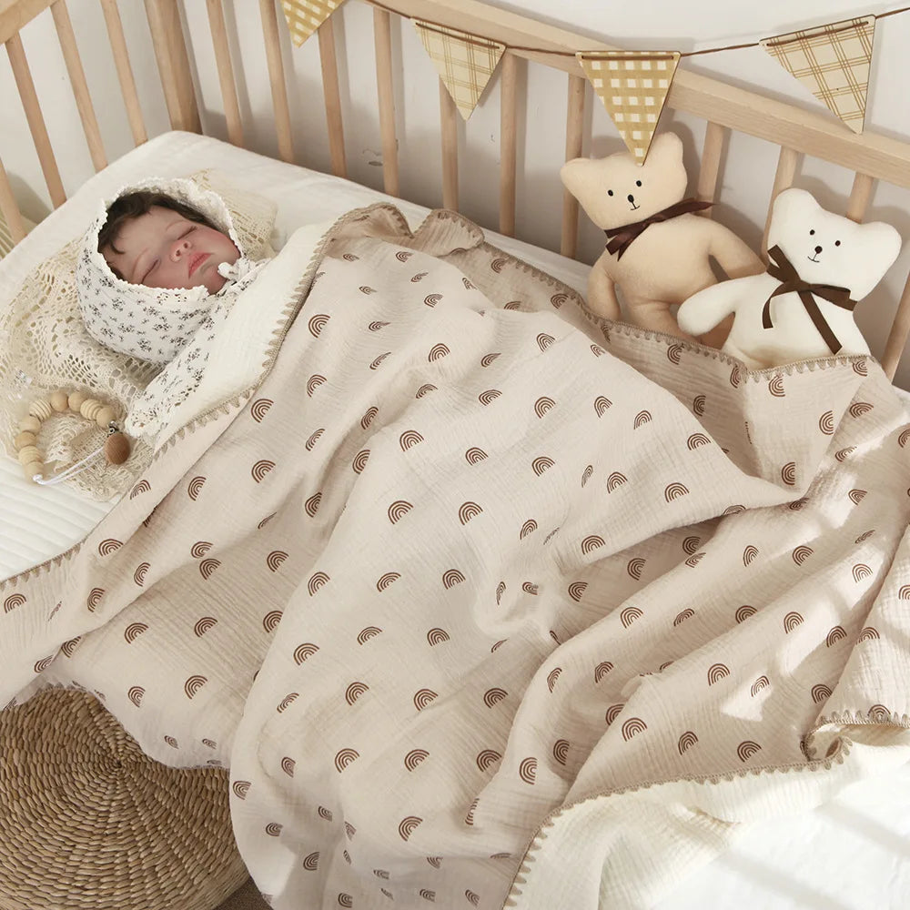 couverture bébé rayures pois animaux beige simple douce bébé ans