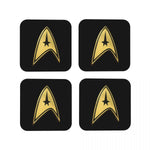 sous verres starfleet command logo étoiles noir antidérapants moderne cuisine restaurant bar