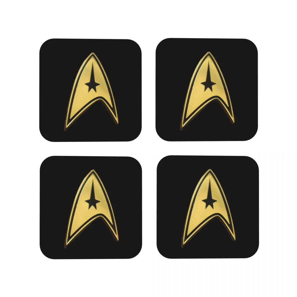 sous verres starfleet command logo étoiles noir antidérapants moderne cuisine restaurant bar