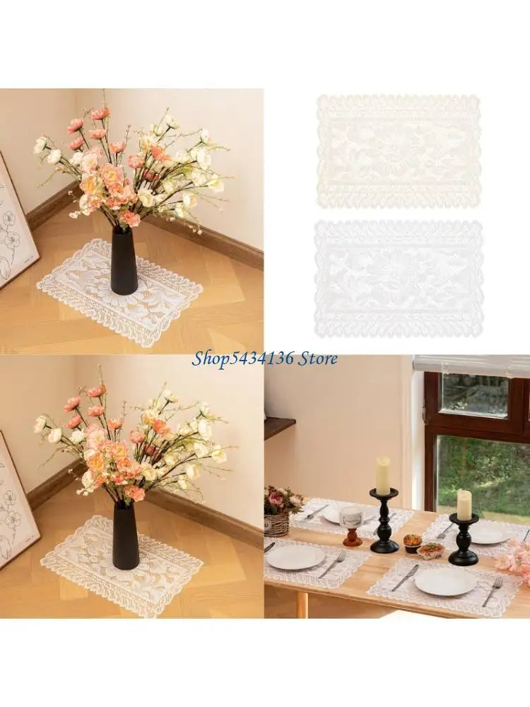 serviettes table dentelle blanc classique opacité réutilisable lavable machine table manger