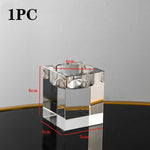 supports bougie modernes transparents cube adhésif décoration maison bougie assortie petite chauffe plat