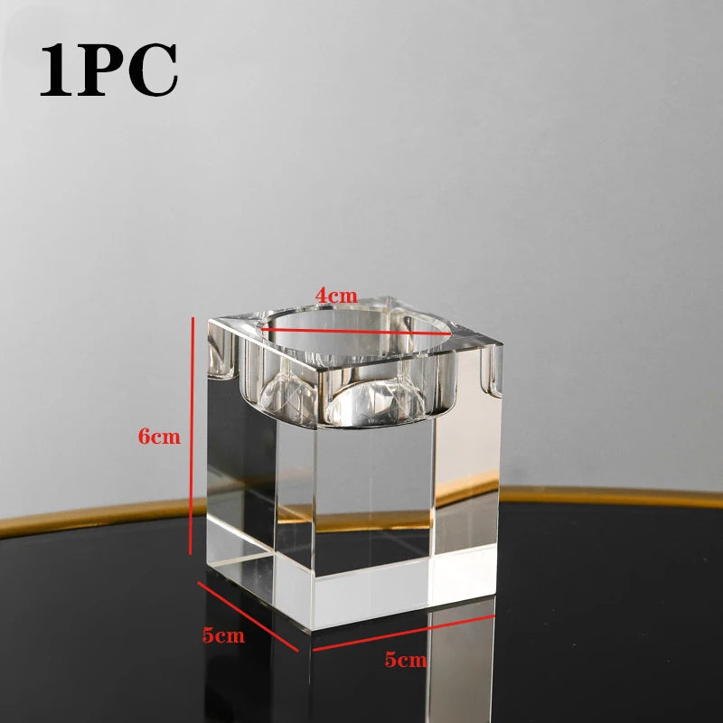 supports bougie modernes transparents cube adhésif décoration maison bougie assortie petite chauffe plat