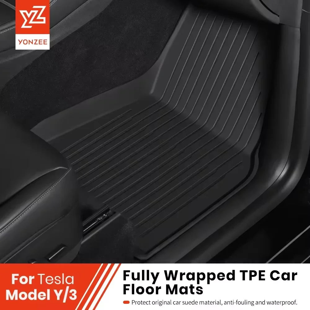 tapis sol voiture noir rayures horizontales minimaliste anti dérapant boucle spécifique imperméable intérieur auto