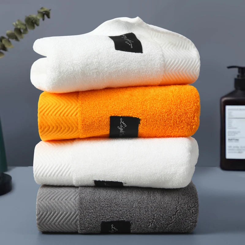 serviettes coton absorbantes rayées moderne orange blanc gris clips toilette durable qualité