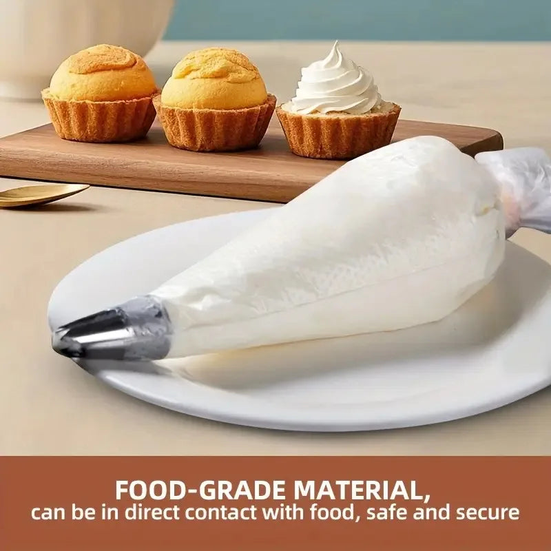 sacs pâtisserie jetables beige texture rugueuse aiguille conique respectueux environnement 100 pièces