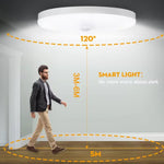 luminaire plafonnier led blanc rond detecteur mouvement couloir garage escalier
