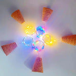décoration festive guirlande lumineuse bois cordon marron clair conique simple rustique 10pcs