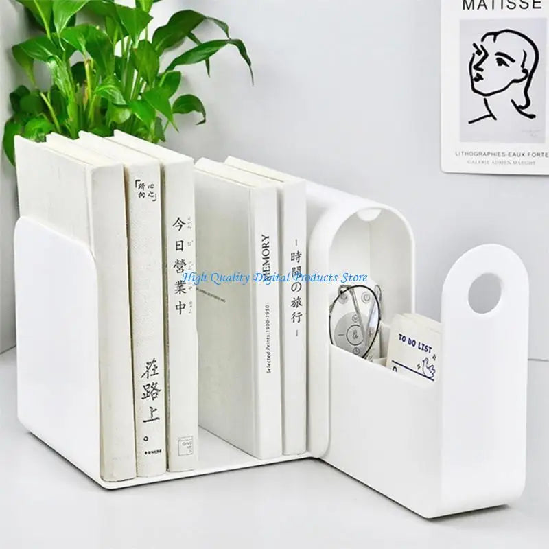 organisateur blanc minimaliste rangement livre stylo bloc notes plantes to do listiaux