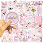 sticker pvc rose blanc geometrique animal fruit coeur aesthetic doux adhésif pack 10pcs 30pcs