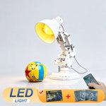 lampe led moderne kit bricolage blanc jaune base rotative sans blocs lego echangement fil